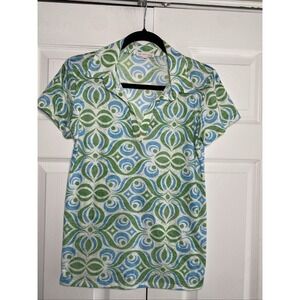 Before Again Womens Medium Boden Collared Slub Top